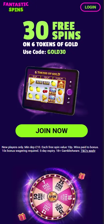 Fantastic Spins Casino mobile view